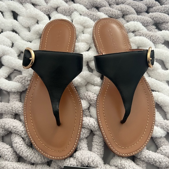 Coach Lesli Leather Sandals Size 8.5 - Picture 2 of 9